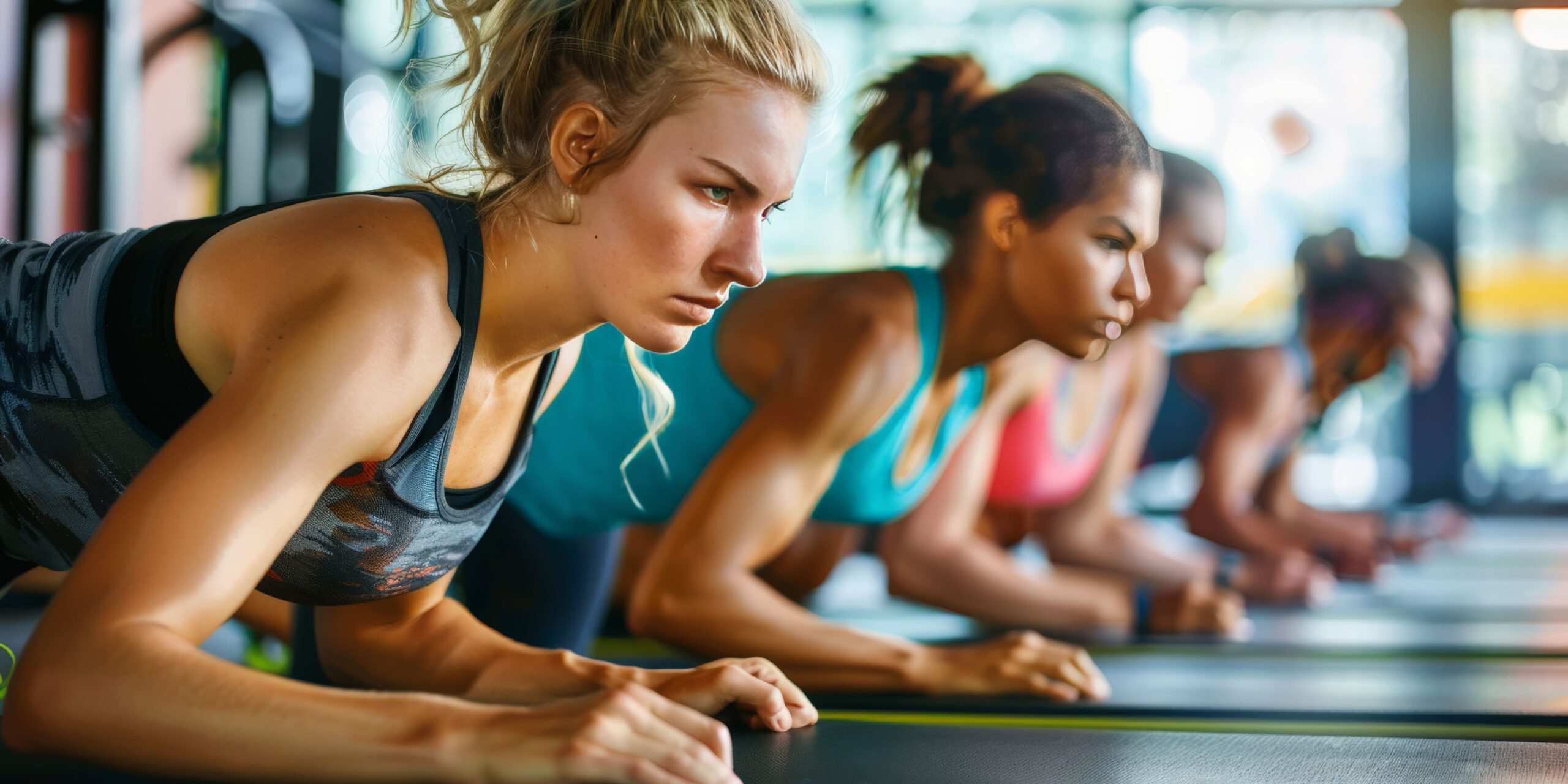 mehrere Frauen machen Kraft-Ausdauersport im Fitnessstudio