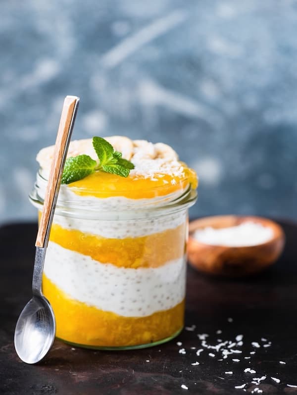Chia-Pudding mit Mango-Orangen-Creme