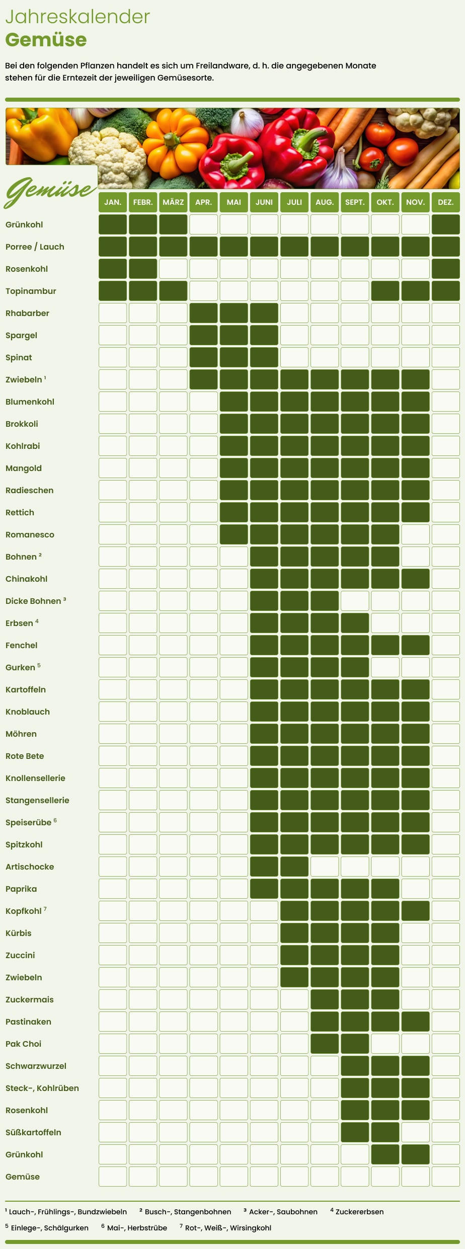 saisonkalender fürs jahr